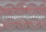 CRQ361 15.5 inches 10mm faceted coin rose quartz beads wholesale
