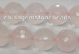 CRQ37 15.5 inches 16mm faceted round natural rose quartz beads