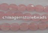 CRQ372 15.5 inches 8*10mm faceted oval rose quartz beads wholesale