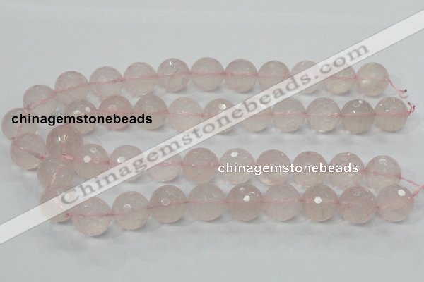 CRQ38 15.5 inches 18mm faceted round natural rose quartz beads