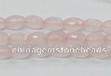 CRQ39 15.5 inches 6*10mm faceted rice natural rose quartz beads