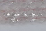 CRQ401 15.5 inches 6mm faceted nuggets rose quartz beads