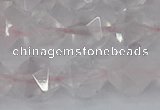 CRQ403 15.5 inches 10mm faceted nuggets rose quartz beads