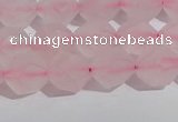 CRQ407 15.5 inches 8mm faceted nuggets matte rose quartz beads