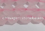 CRQ408 15.5 inches 10mm faceted nuggets matte rose quartz beads