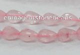 CRQ42 15.5 inches 8*12mm faceted teardrop natural rose quartz beads