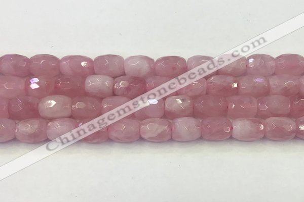 CRQ425 15.5 inches 10*15mm - 11*16mm faceted drum rose quartz beads