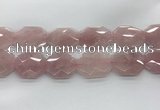 CRQ429 30*35mm - 35*45mm faceted octagonal rose quartz beads