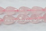 CRQ43 15.5 inches 10*14mm faceted teardrop natural rose quartz beads