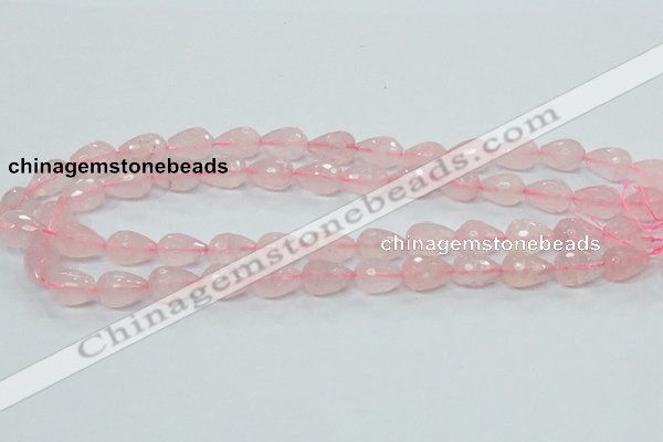 CRQ43 15.5 inches 10*14mm faceted teardrop natural rose quartz beads