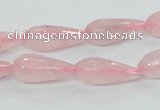 CRQ44 15.5 inches 8*20mm faceted teardrop natural rose quartz beads