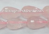 CRQ46 15.5 inches 14*20mm faceted teardrop natural rose quartz beads