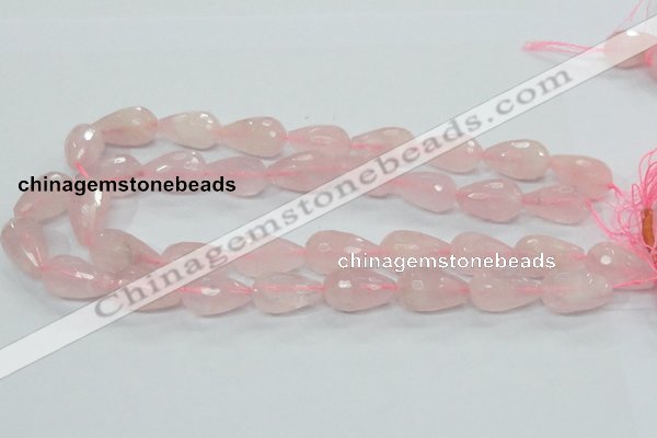 CRQ46 15.5 inches 14*20mm faceted teardrop natural rose quartz beads