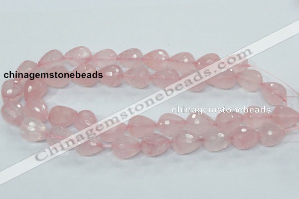 CRQ47 15.5 inches 16*20mm faceted teardrop natural rose quartz beads