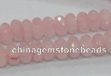 CRQ48 15.5 inches 6*10mm faceted rondelle natural rose quartz beads