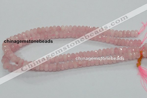 CRQ48 15.5 inches 6*10mm faceted rondelle natural rose quartz beads