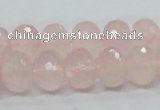 CRQ49 15.5 inches 10*14mm faceted rondelle natural rose quartz beads