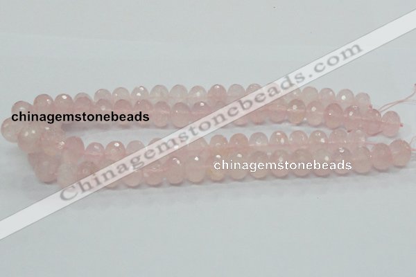 CRQ49 15.5 inches 10*14mm faceted rondelle natural rose quartz beads