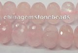 CRQ50 15.5 inches 10*16mm faceted rondelle natural rose quartz beads