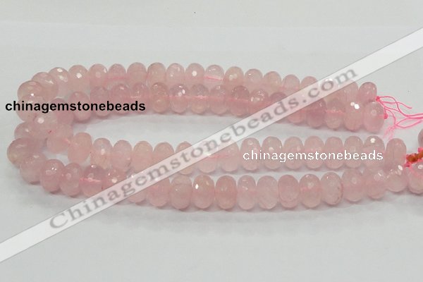 CRQ50 15.5 inches 10*16mm faceted rondelle natural rose quartz beads