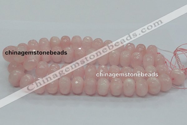 CRQ51 15.5 inches 15*20mm faceted rondelle natural rose quartz beads