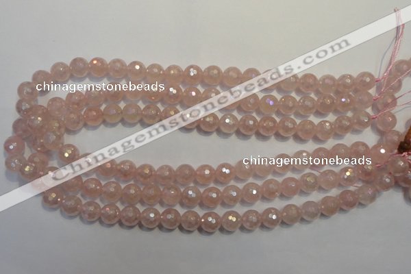 CRQ513 15.5 inches 10mm faceted round AB-color rose quartz beads