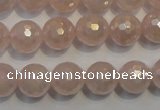 CRQ515 15.5 inches 14mm faceted round AB-color rose quartz beads