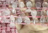 CRQ563 Top drilled 13*18mm faceted briolette rose quartz beads