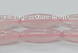 CRQ57 15.5 inches 10*30mm rice natural rose quartz beads wholesale