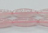 CRQ57 15.5 inches 10*30mm rice natural rose quartz beads wholesale