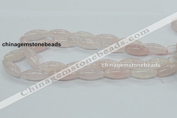 CRQ59 15.5 inches 12*30mm rice natural rose quartz beads wholesale