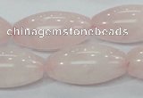 CRQ60 15.5 inches 15*30mm rice natural rose quartz beads wholesale