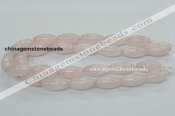 CRQ60 15.5 inches 15*30mm rice natural rose quartz beads wholesale