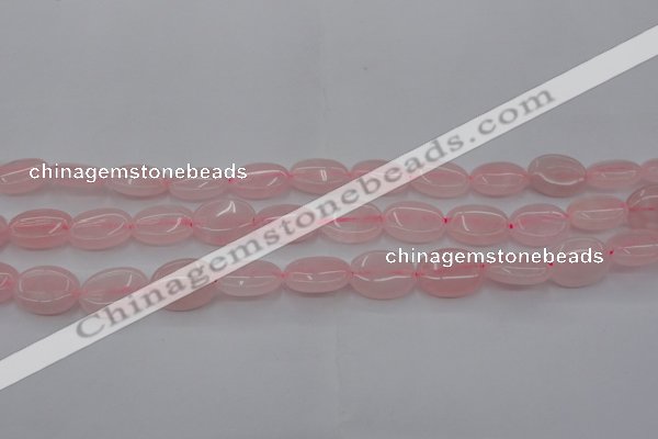 CRQ609 15.5 inches 10*14mm oval rose quartz beads wholesale