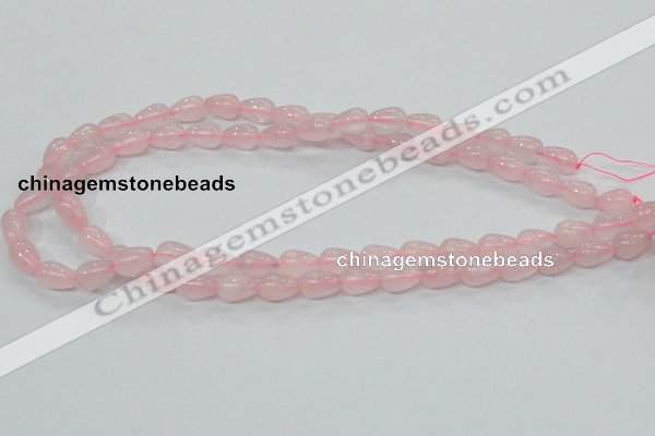 CRQ61 15.5 inches 8*10mm teardrop natural rose quartz beads wholesale