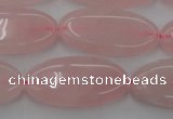 CRQ614 15.5 inches 15*30mm oval rose quartz beads wholesale