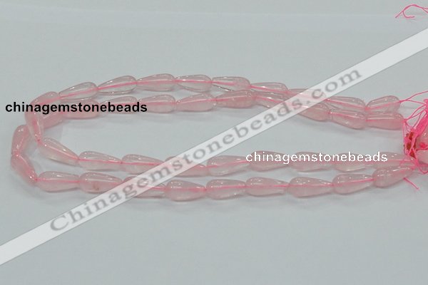 CRQ62 15.5 inches 8*20mm teardrop natural rose quartz beads wholesale