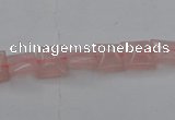 CRQ620 15.5 inches 8*8mm square rose quartz beads wholesale