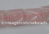 CRQ624 15.5 inches 16*16mm square rose quartz beads wholesale