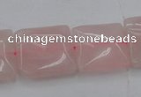 CRQ625 15.5 inches 18*18mm square rose quartz beads wholesale