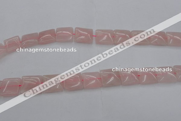 CRQ625 15.5 inches 18*18mm square rose quartz beads wholesale