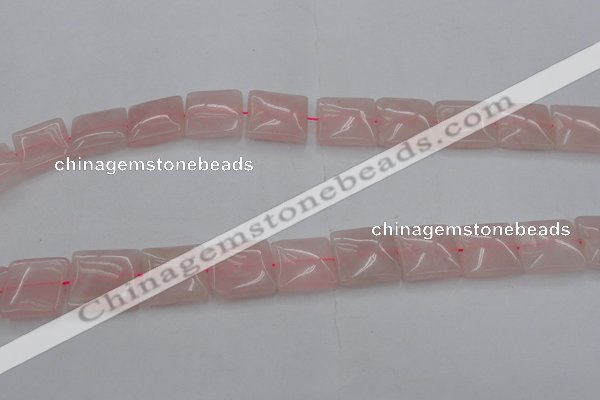 CRQ625 15.5 inches 18*18mm square rose quartz beads wholesale