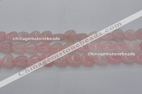 CRQ633 15.5 inches 20*20mm heart rose quartz beads wholesale