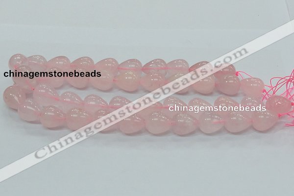 CRQ65 15.5 inches 16*19mm teardrop natural rose quartz beads wholesale