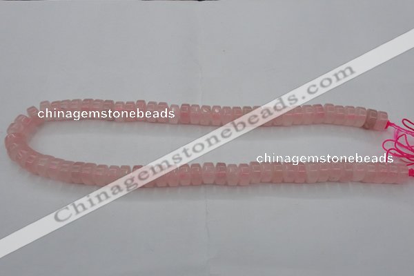 CRQ684 15.5 inches 5*10mm tyre rose quartz beads wholesale