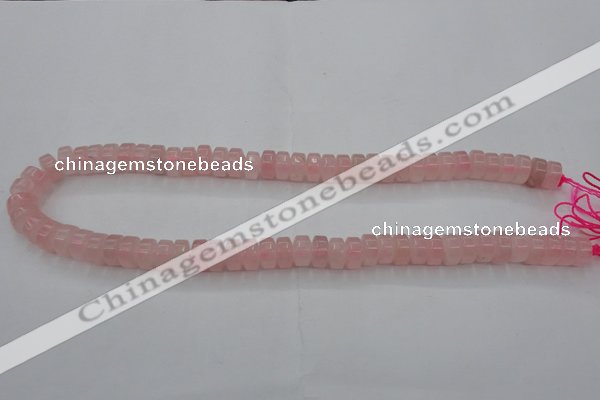 CRQ684 15.5 inches 5*10mm tyre rose quartz beads wholesale