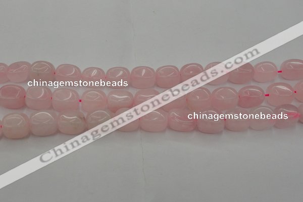 CRQ696 15.5 inches 10*14mm nuggets rose quartz beads wholesale