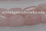 CRQ697 15.5 inches 10*18mm nuggets rose quartz beads wholesale