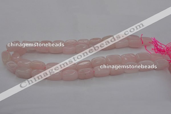 CRQ697 15.5 inches 10*18mm nuggets rose quartz beads wholesale