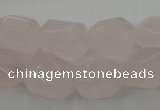 CRQ701 15.5 inches 10*14mm - 12*16mm faceted nuggets rose quartz beads